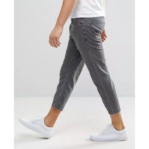 $198 Diesel Men’s Rhial Slim Carrot Carrot Jeans 0681D In Grey Stretch Size W30